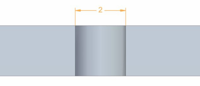 Hole size in sheet metal