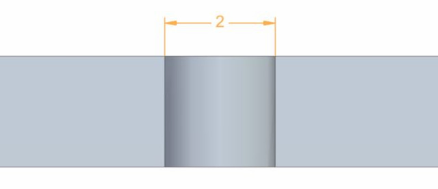 Taille du trou dans tôle