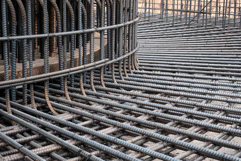 A Reinforced steel re-bar foundation work
