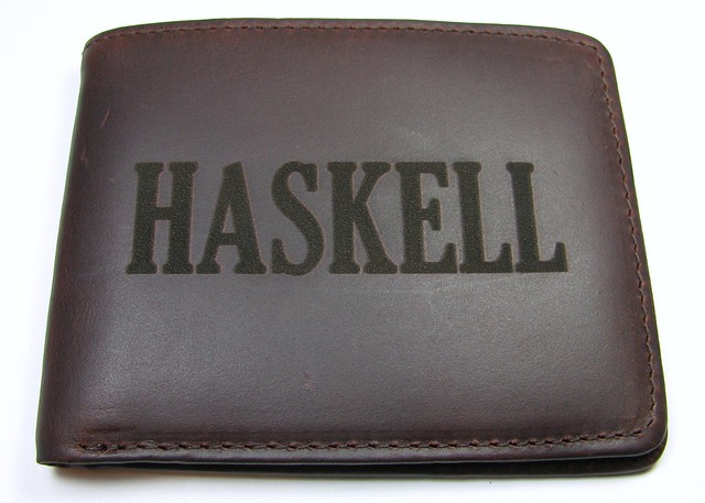Laser engraved leather wallet