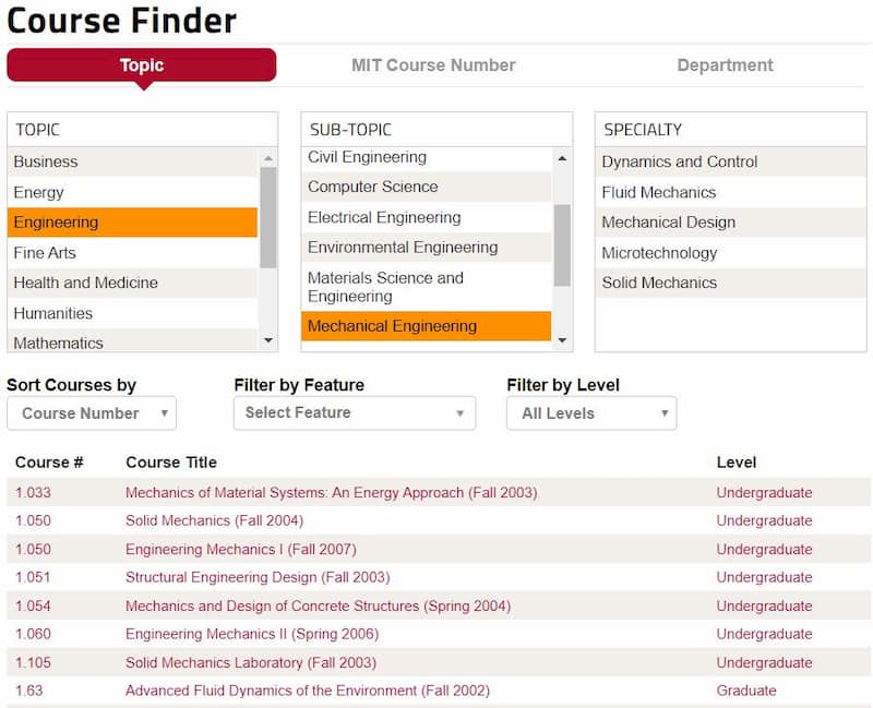 Free online courses at MIT