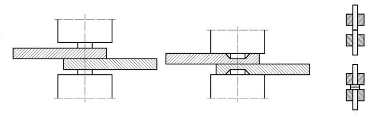 cold welded lap joint and butt joint