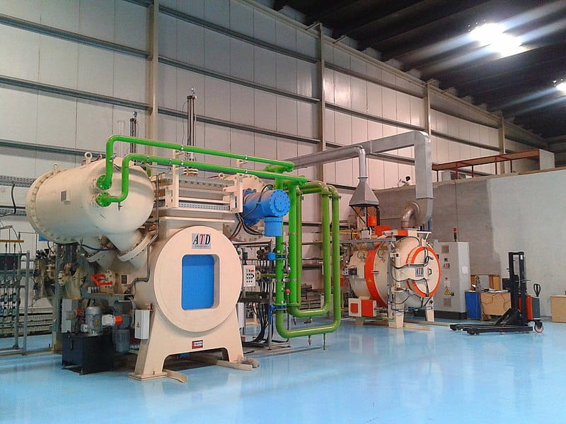 Modern nitriding furnace in a factory
