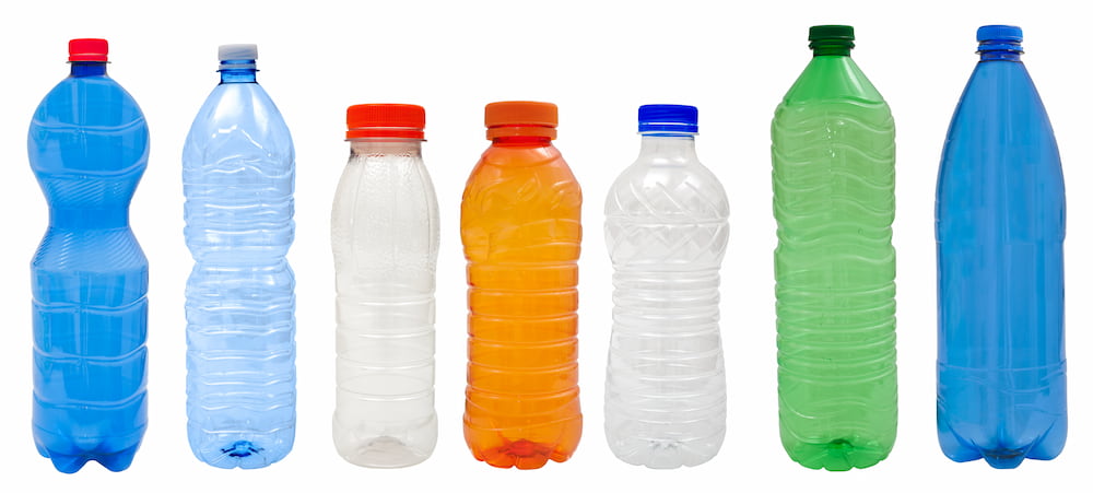 Selection of PET plastic bottles