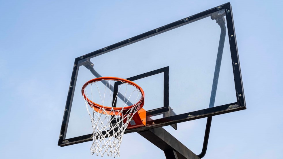 Transparent basketball board made from plexiglass