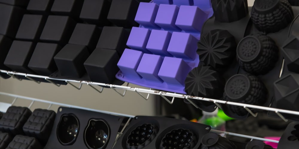 Ice cube and cake moulds produced using liquid silicone rubber injection moulding.